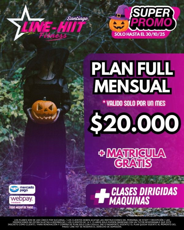 *SUPER PROMO PLAN FULL MENSUAL $20.000 + MATRICULA GRATIS ( Sede Santiago)