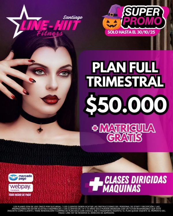 PROMO PLAN FULL TRIMESTRAL $50.000 + MATRICULA GRATIS (Sede Santiago)