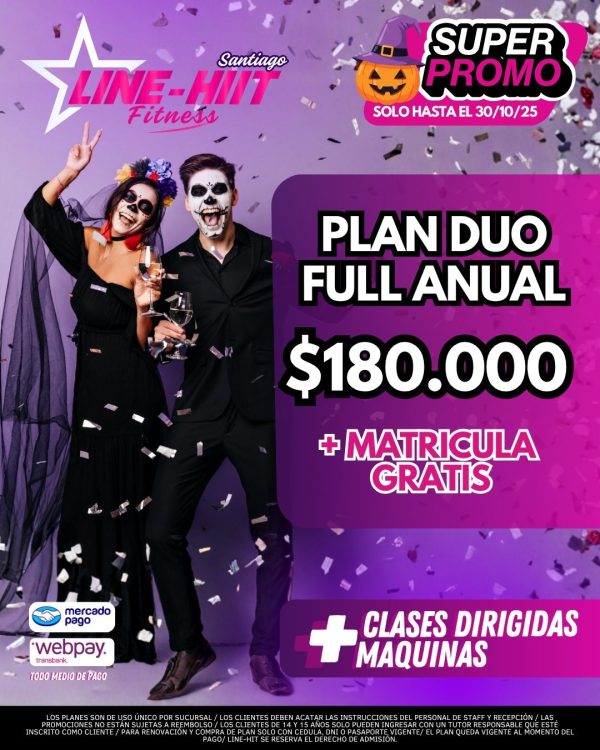 PROMO PLAN DUO FULL ANUAL $180.000 + MATRICULA GRATIS (Sede Santiago)